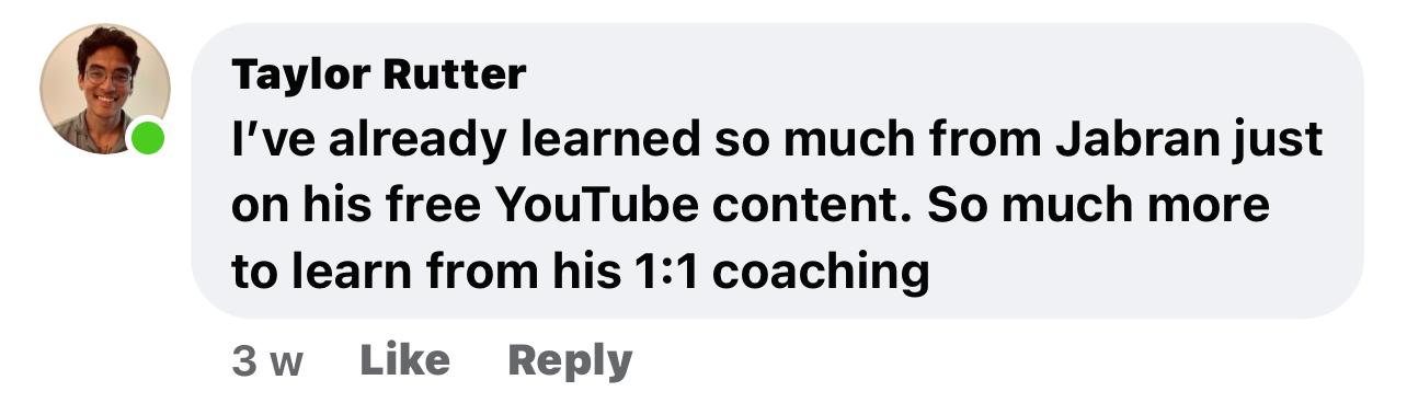 Testimonial from Taylor Rutter