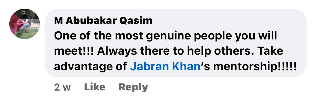 Testimonial from M Abubakar Qasim