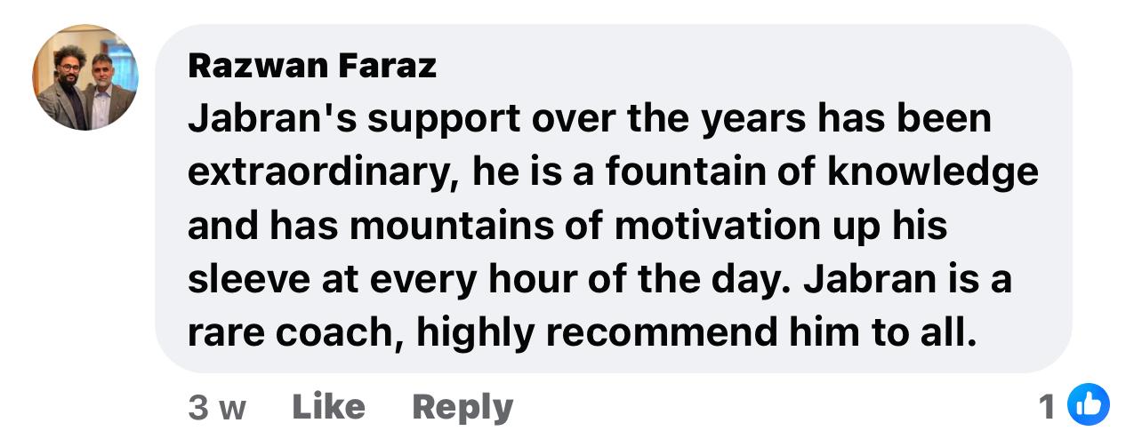 Testimonial from Razwan Faraz