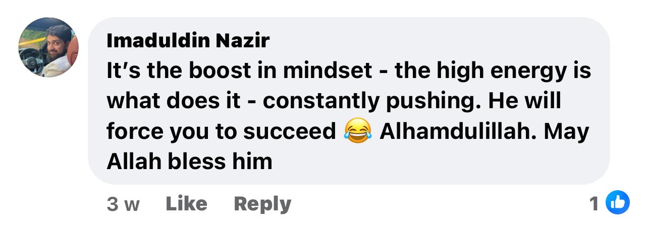 Testimonial from Imaduldin Nazir