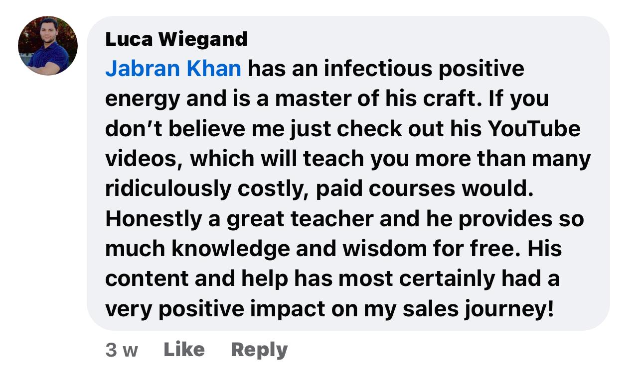 Testimonial from Luca Wiegand