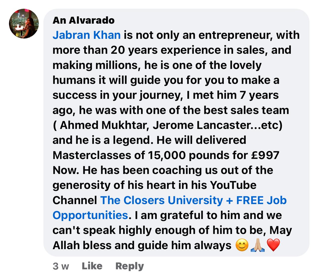 Testimonial from An Alvarado